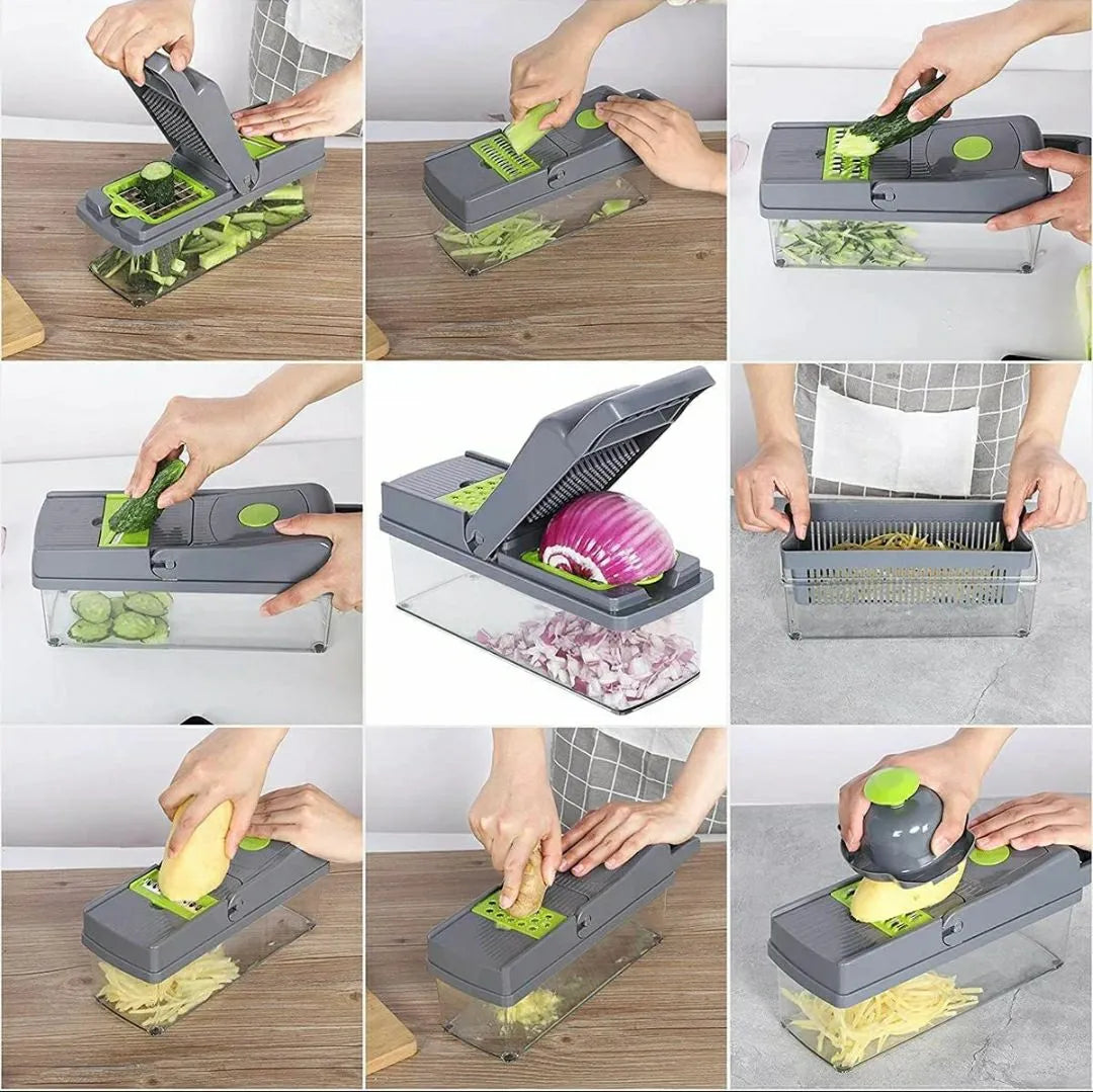 16-In-1 Multifunctional Vegetable Chopper& Slicer